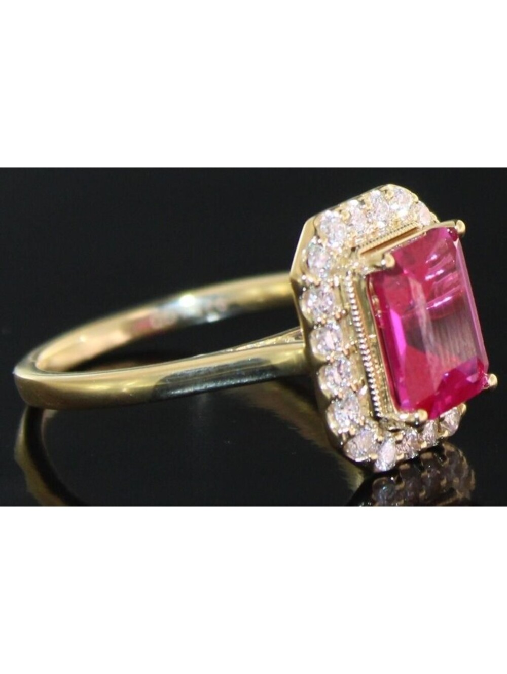 2 Carat Pink Sapphire & Diamond Ring Sz 7 Appraised At $1465 View 4